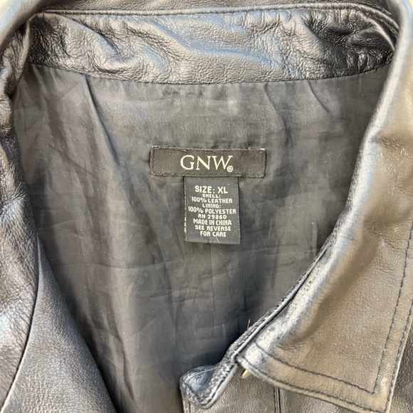 Vintage GNW Black Leather Jacket size XL - Picture 5 of 11